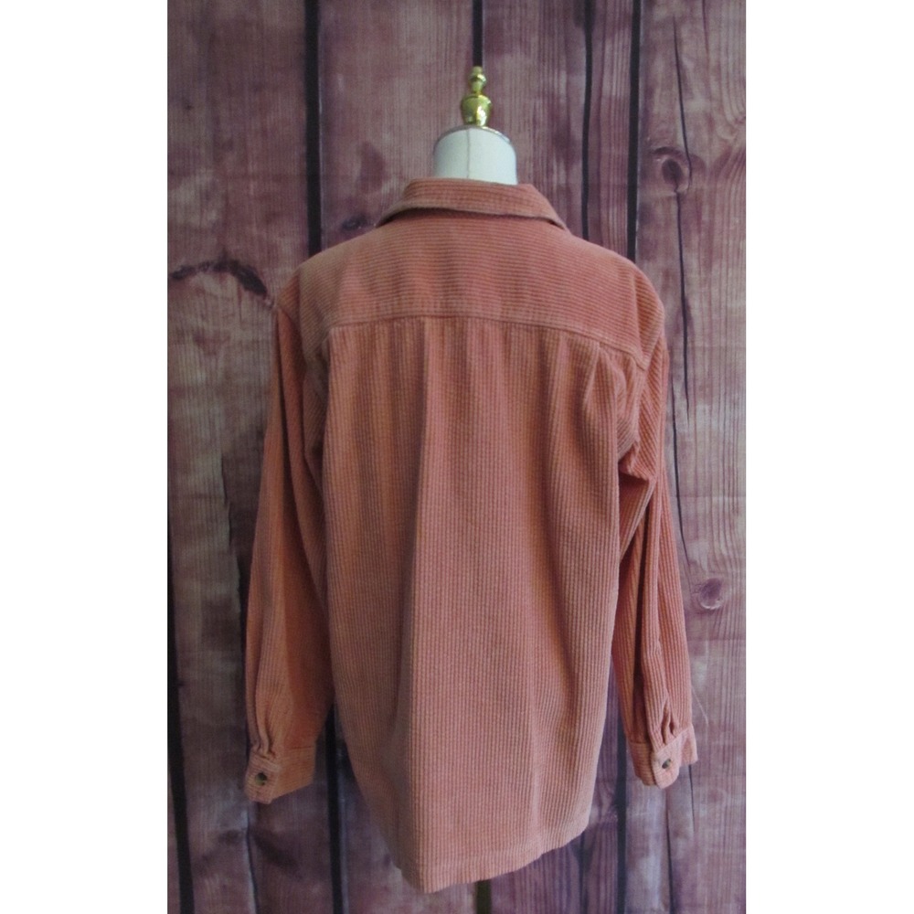 L.L.Bean Women's Comfort Corduroy Relaxed Shirt Adobe Rose M Wide Wale Cabincore - Picture 7 of 9